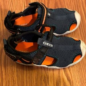 Geox US 10T  Kids' Blue and Orange Water Shoes